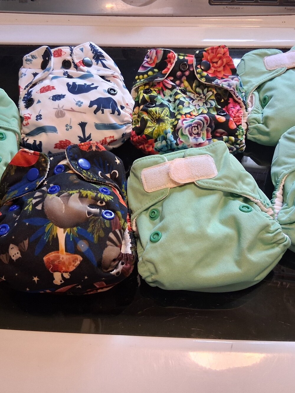 Thirsties Newborn Reusable Cloth Diaper - Mint Green